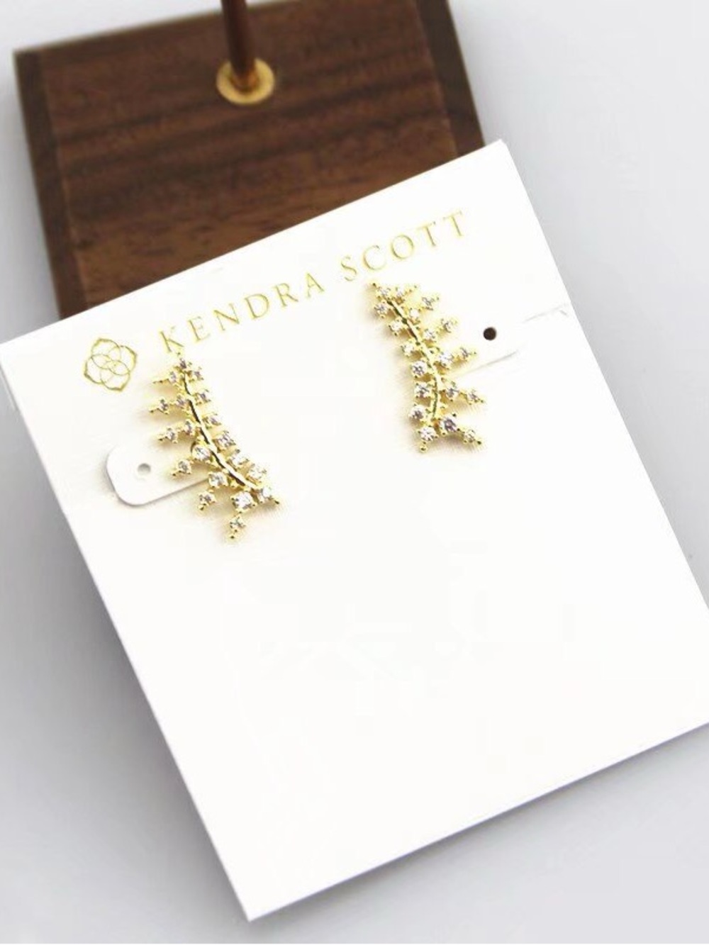 Kendra Scott Gold Crystal Vine Ear Climbers